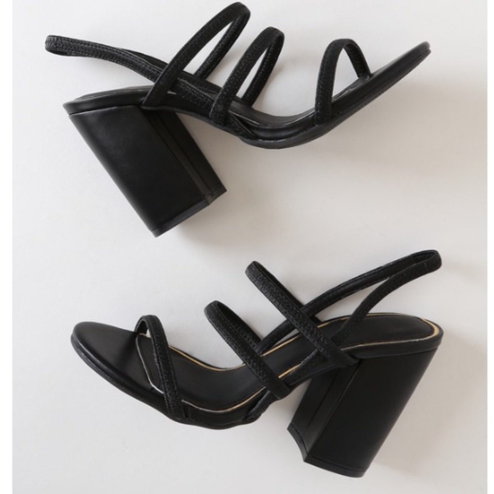 Strappy Block Heel Sandals in Black - Picture 7 of 9